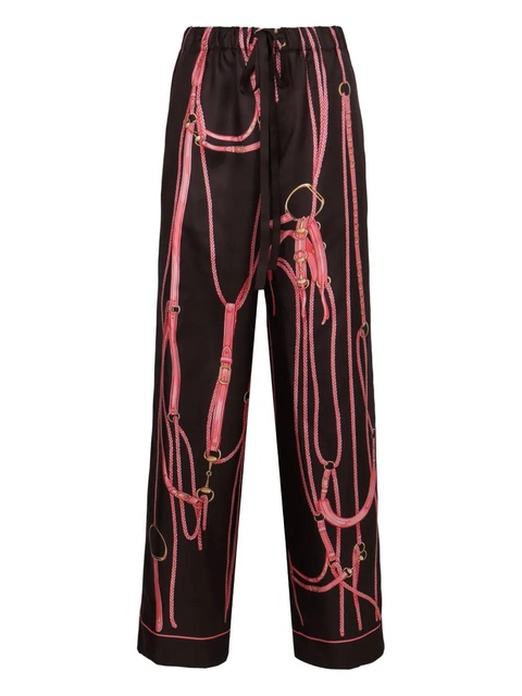 Gucci graphic print tie trousers - Brown - zdjęcie produktu nr 1