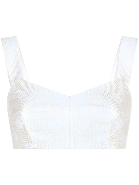 Dolce & Gabbana DG jacquard cropped top - White - zdjęcie produktu nr 1