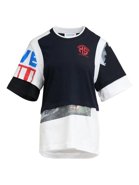 Marine Serre layered T-shirt - Black - zdjęcie produktu nr 2