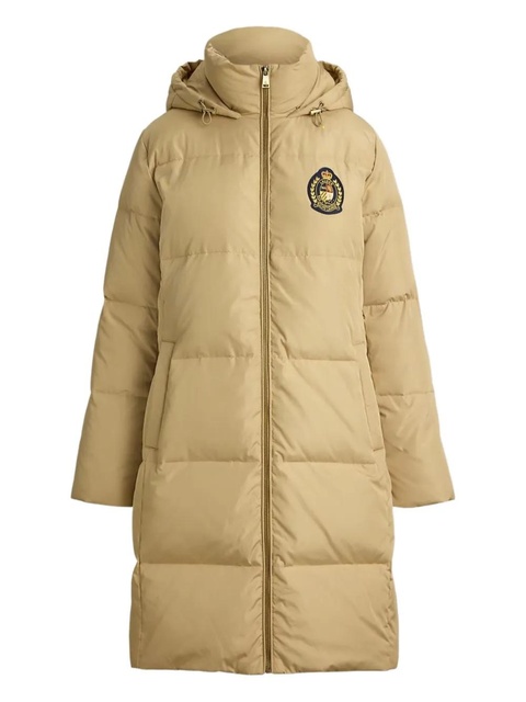 Lauren Ralph Lauren hooded quilted crest-patch coat - Neutrals - zdjęcie produktu nr 1