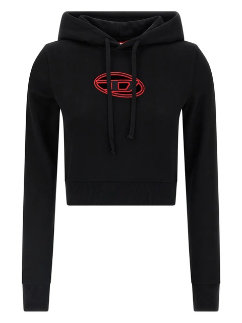 Diesel F-Slimmy logo-embroidered cropped hoodie - Black - zdjęcie produktu nr 1