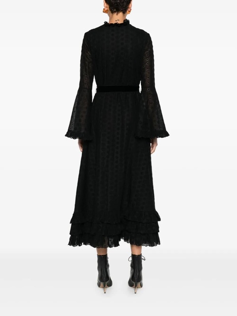 Valentino Garavani ruffled bell-sleeve dress - Black - zdjęcie produktu nr 2