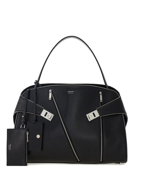 Ferragamo large Hug zip-detail shoulder bag - Black - zdjęcie produktu nr 1