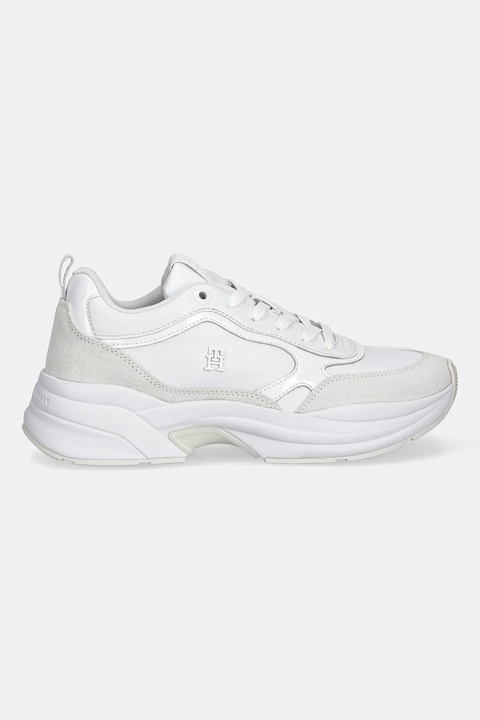Tommy Hilfiger sneakersy skórzane TH CHUNKY RUNNER PATENT damskie kolor biały FW0FW08840 - zdjęcie produktu nr 2