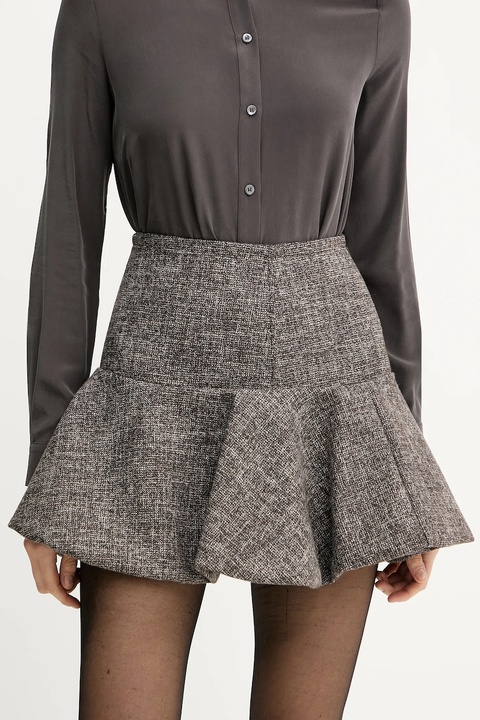 Pinko spódnica z domieszką wełny kolor brązowy mini rozkloszowana 105569 A2QX - zdjęcie produktu nr 1