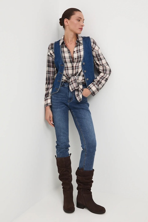 Medicine jeansy damskie kolor niebieski - zdjęcie produktu nr 1