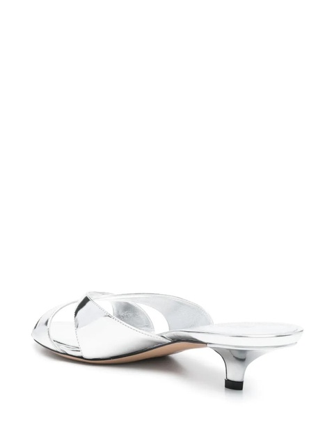 Paris Texas 40mm leather mules - Silver - zdjęcie produktu nr 2