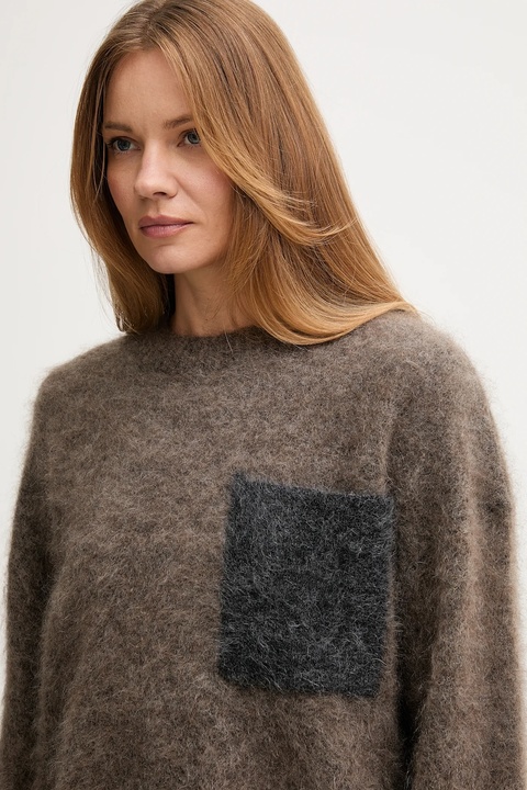 Mos Mosh sweter z dodatkiem wełny ALILA damski kolor brązowy 173800 - zdjęcie produktu nr 2