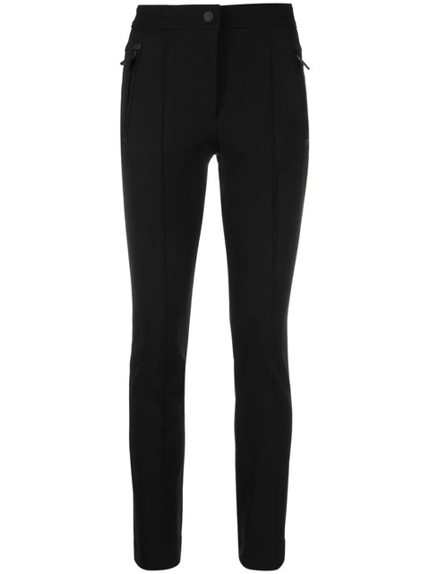 Moncler Grenoble logo-patch high-waisted trousers - Black - zdjęcie produktu nr 1