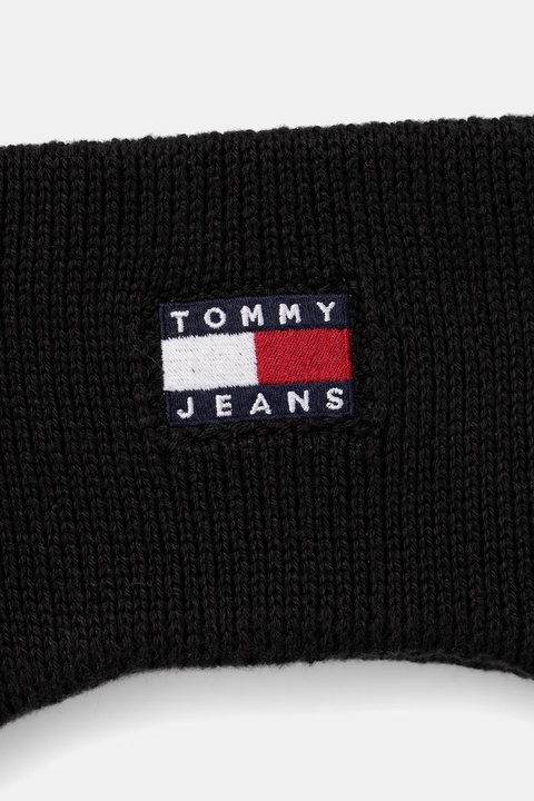 Tommy Jeans opaska na głowę bawełniana kolor czarny AW0AW17898 - zdjęcie produktu nr 2