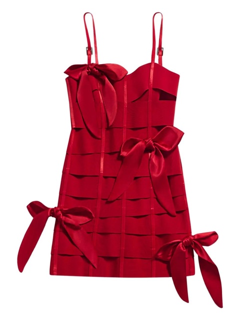 AREA bow bandage mini dress - Red - zdjęcie produktu nr 1