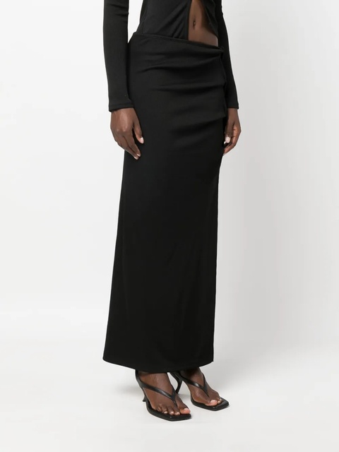 Christopher Esber twist-detail ribbed skirt - Black - zdjęcie produktu nr 2