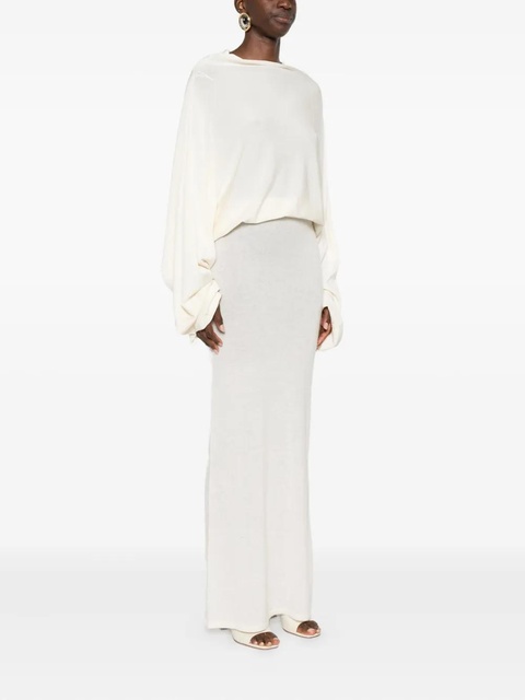 Aya Muse long-sleeved open-back dress - Neutrals - zdjęcie produktu nr 2