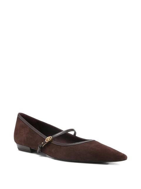 Tory Burch suede ballet flats - 200 - DARK COCOA DARK COCOA - zdjęcie produktu nr 2