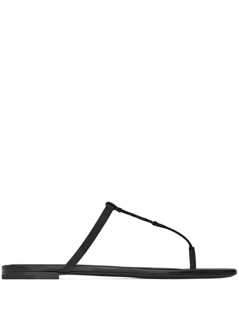 Saint Laurent Cassandra leather slides - Black - zdjęcie produktu nr 2