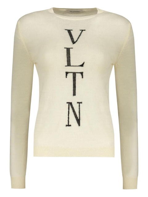 Valentino Garavani intarsia-knit logo jumper - Neutrals - zdjęcie produktu nr 1