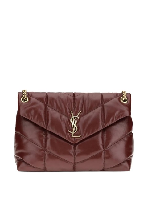 Saint Laurent medium Puffer quilted logo shoulder bag - Red - zdjęcie produktu nr 1