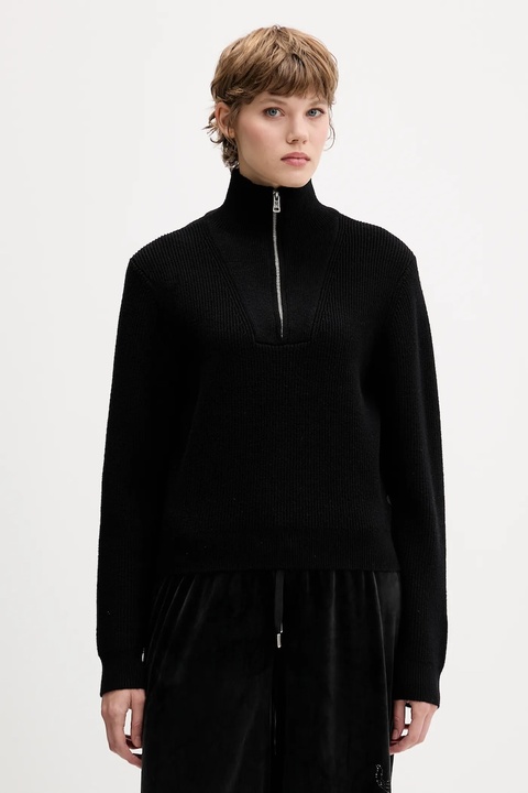 Guess Jeans sweter damski kolor czarny z półgolfem W5BR07 Z0572 - zdjęcie produktu nr 1