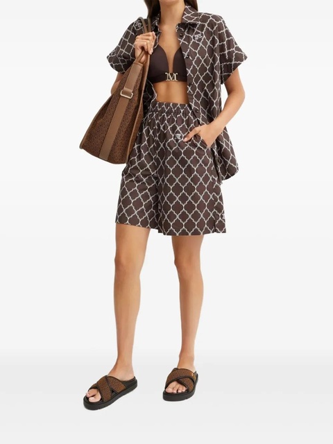 Max Mara Sponda logo-print button shirt - Brown - zdjęcie produktu nr 2