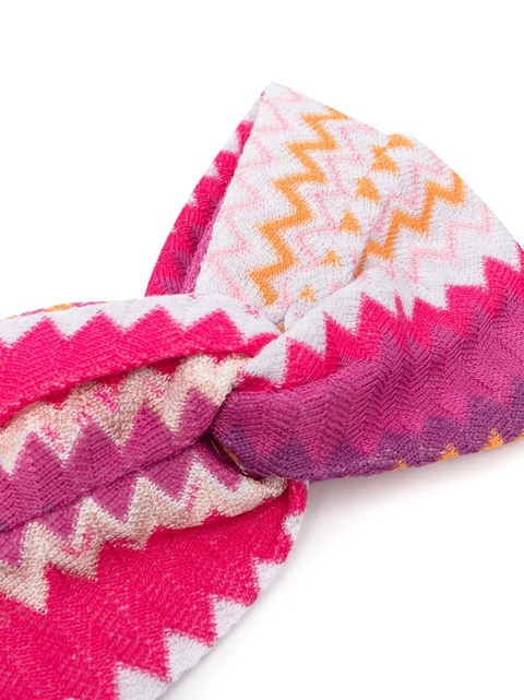 Missoni chevron-stitch cotton blend headband - Pink - zdjęcie produktu nr 1