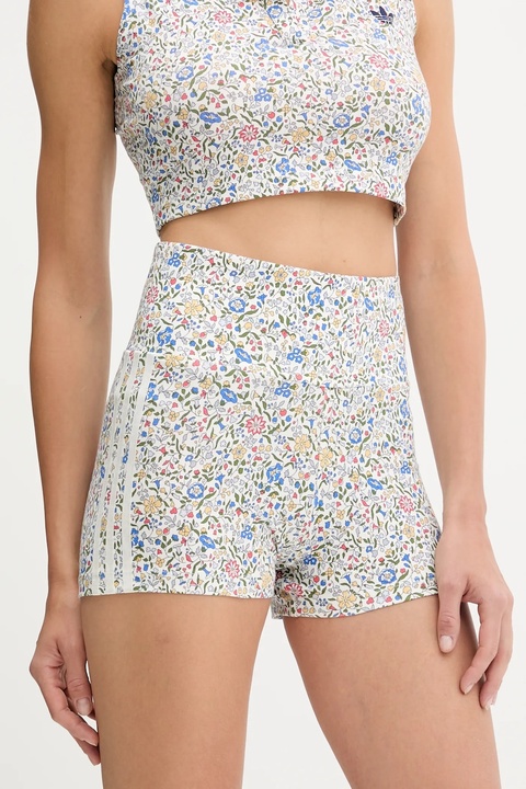 adidas Originals szorty Liberty damskie kolor biały wzorzyste high waist JW5195 - zdjęcie produktu nr 1