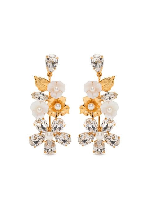Jennifer Behr crystal-embellished floral earrings - Gold - zdjęcie produktu nr 1