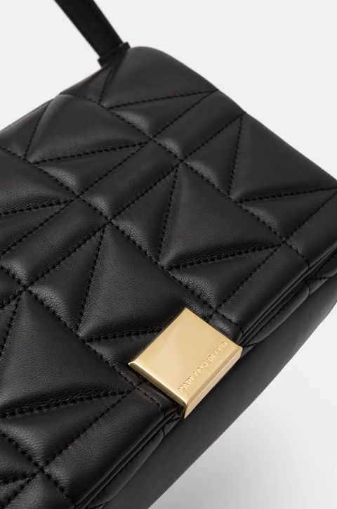 Karl Lagerfeld torebka skórzana kolor czarny 246W3091 - zdjęcie produktu nr 2