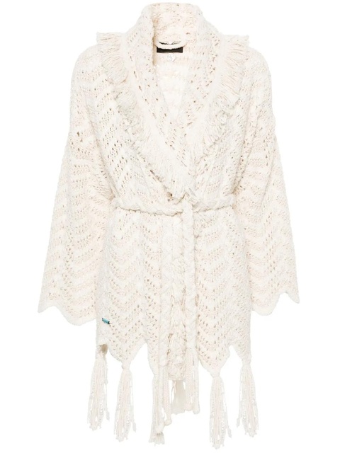 Alanui chevron-knit fringed cardigan - Neutrals - zdjęcie produktu nr 1