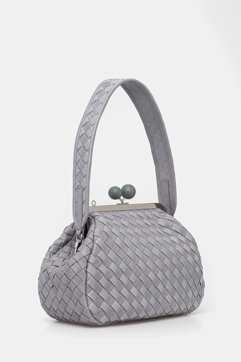 Weekend Max Mara torebka skórzana PANCIA kolor szary 2525516154600 - zdjęcie produktu nr 2