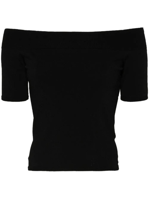 Alexander McQueen off-shoulder knitted top - Black - zdjęcie produktu nr 1