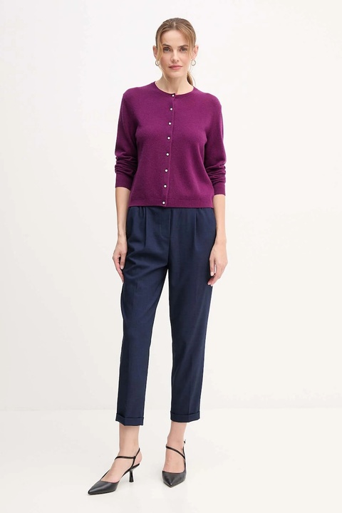 United Colors of Benetton sweter wełniany damski kolor fioletowy lekki 1002D501U - zdjęcie produktu nr 2