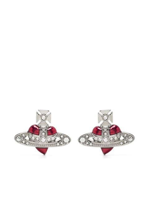 Vivienne Westwood New Diamante Heart stud earrings - Silver - zdjęcie produktu nr 1