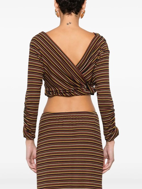 Anna Sui striped wrap top - Brown - zdjęcie produktu nr 2