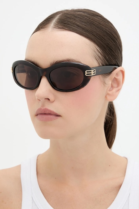 Balenciaga okulary przeciwsłoneczne damskie kolor brązowy BB0431S - zdjęcie produktu nr 1