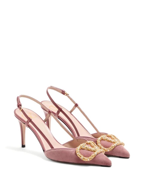 Valentino Garavani 80mm VLogo Signature embellished pumps - Pink - zdjęcie produktu nr 2