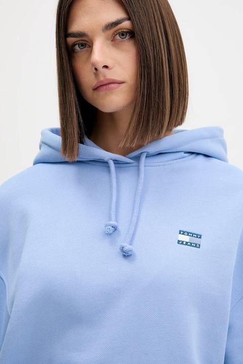 Tommy Jeans bluza bawełniana damska kolor beżowy z kapturem DW0DW19414 - zdjęcie produktu nr 2