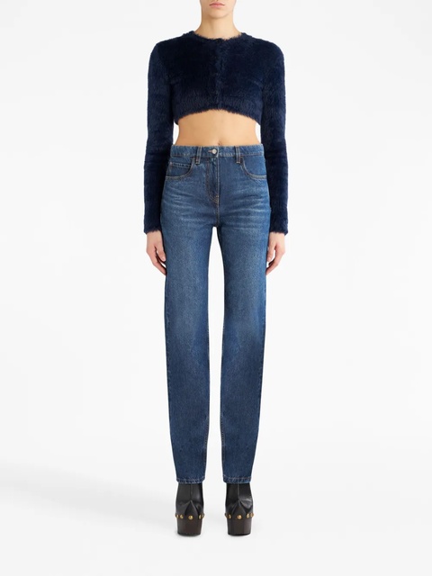 ETRO floral-embroidered high-waist jeans - Blue - zdjęcie produktu nr 2