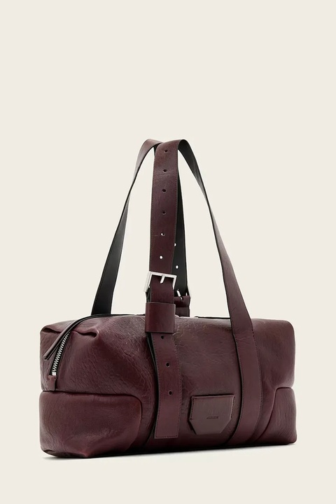 AllSaints torebka skórzana kolor bordowy W493XD - zdjęcie produktu nr 1