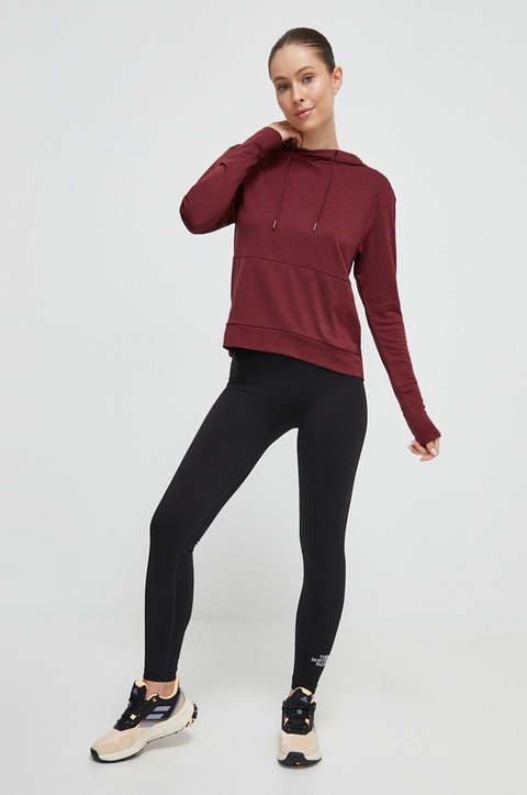 Helly Hansen bluza sportowa Lifa Tech damska kolor brązowy z kapturem gładka Lifa Tech 48530 - zdjęcie produktu nr 2