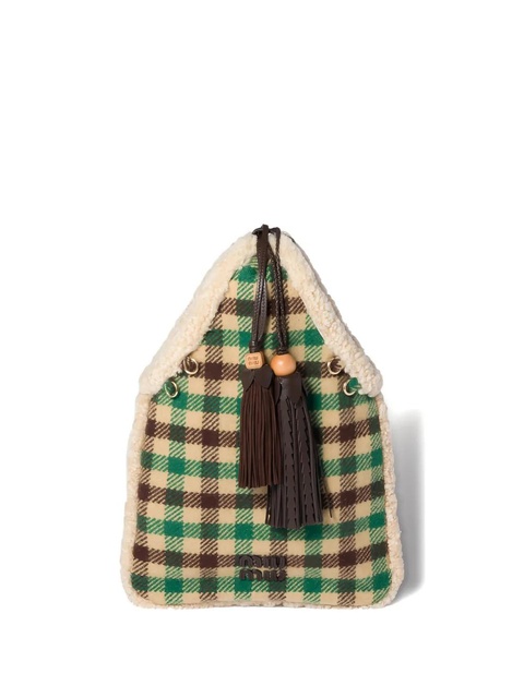 Miu Miu check-pattern shoulder bag - Green - zdjęcie produktu nr 1