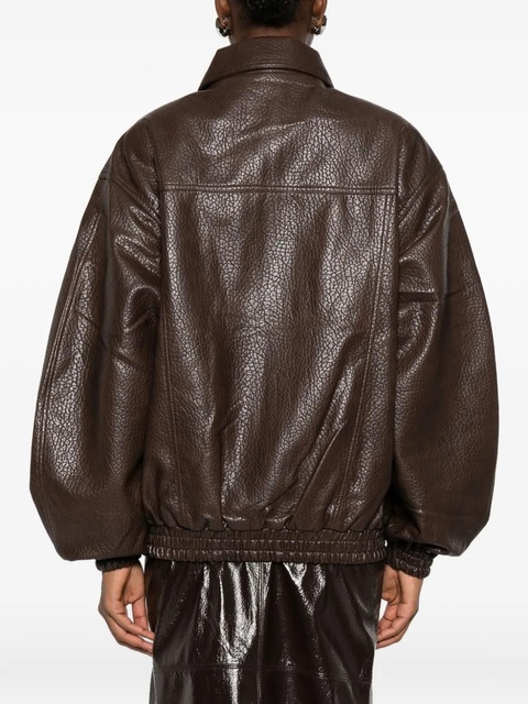 The Frankie Shop Prescott grained faux leather jacket - Brown - zdjęcie produktu nr 2