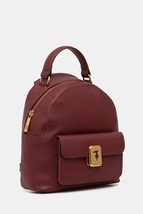 Trussardi plecak skórzany damski kolor brązowy mały gładki Z607E106080N - zdjęcie produktu nr 1