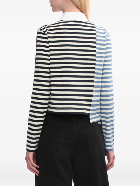 3.1 Phillip Lim striped panelled polo top - Black - zdjęcie produktu nr 2