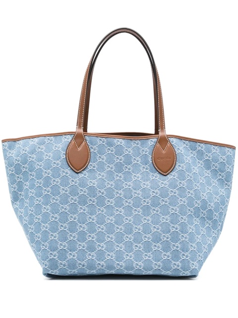 Gucci Totissima monogram-pattern denim tote bag - Blue - zdjęcie produktu nr 1
