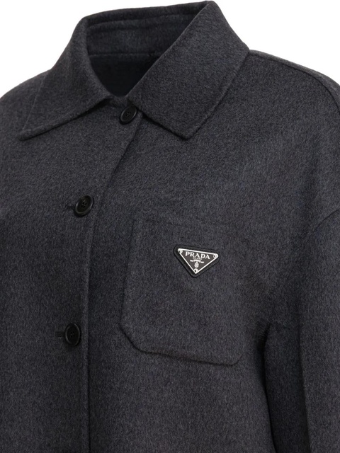 Prada double-breasted patch-pocket jacket - Grey - zdjęcie produktu nr 2