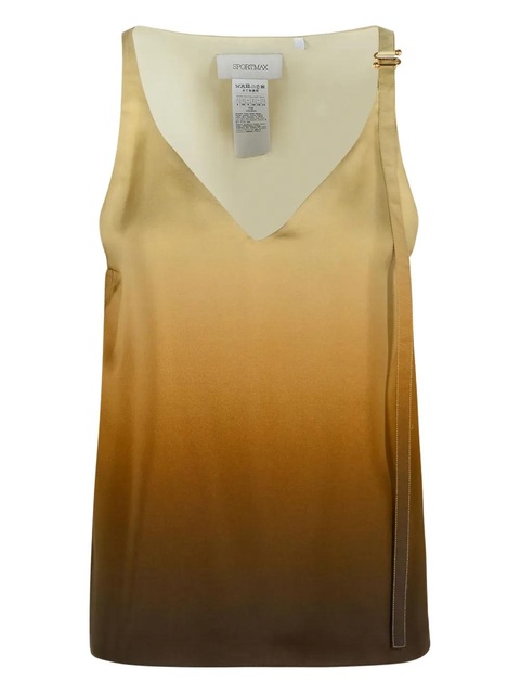 Sportmax gradient V-neck silk top - Neutrals - zdjęcie produktu nr 2