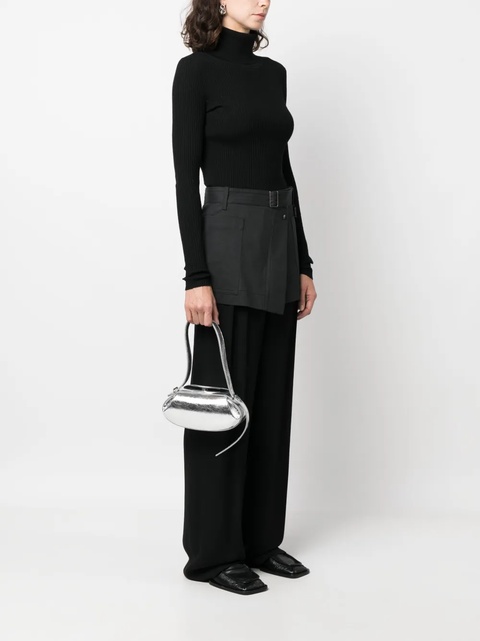 Yuzefi Dinner Roll cracked-leather shoulder bag - Silver - zdjęcie produktu nr 2