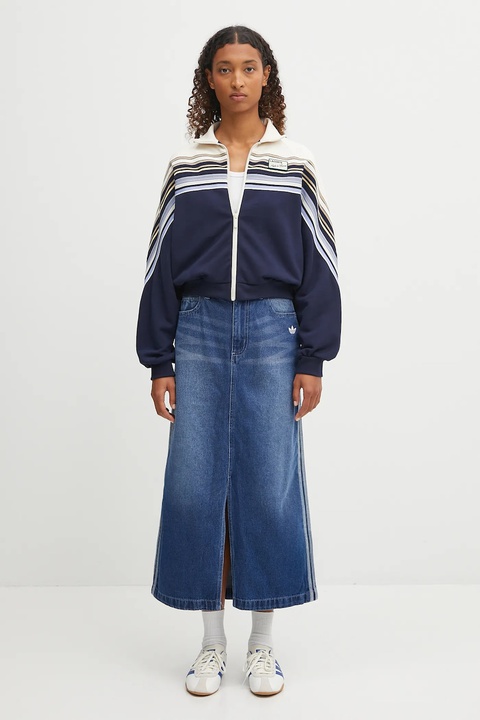 adidas Originals spódnica Denim Long Skt kolor niebieski midi prosta JW2658 - zdjęcie produktu nr 2