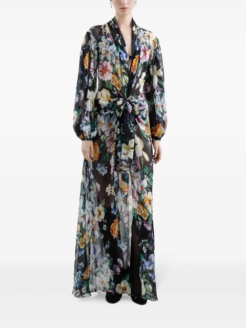 Dolce & Gabbana floral-print long dress - Black - zdjęcie produktu nr 2