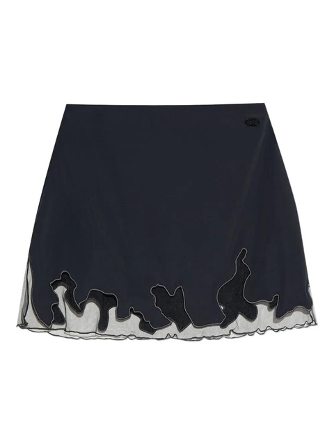 Diesel O-Lane-R1 tulle insert mini skirt - Black - zdjęcie produktu nr 1